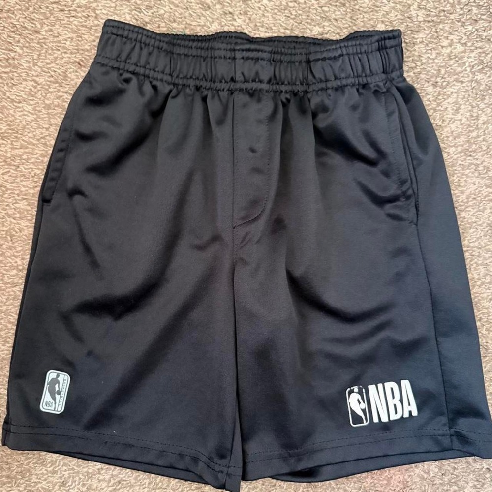 NBA Boys Basketball Shorts Black Athletic Mesh Size 10-12 Youth Pocketed